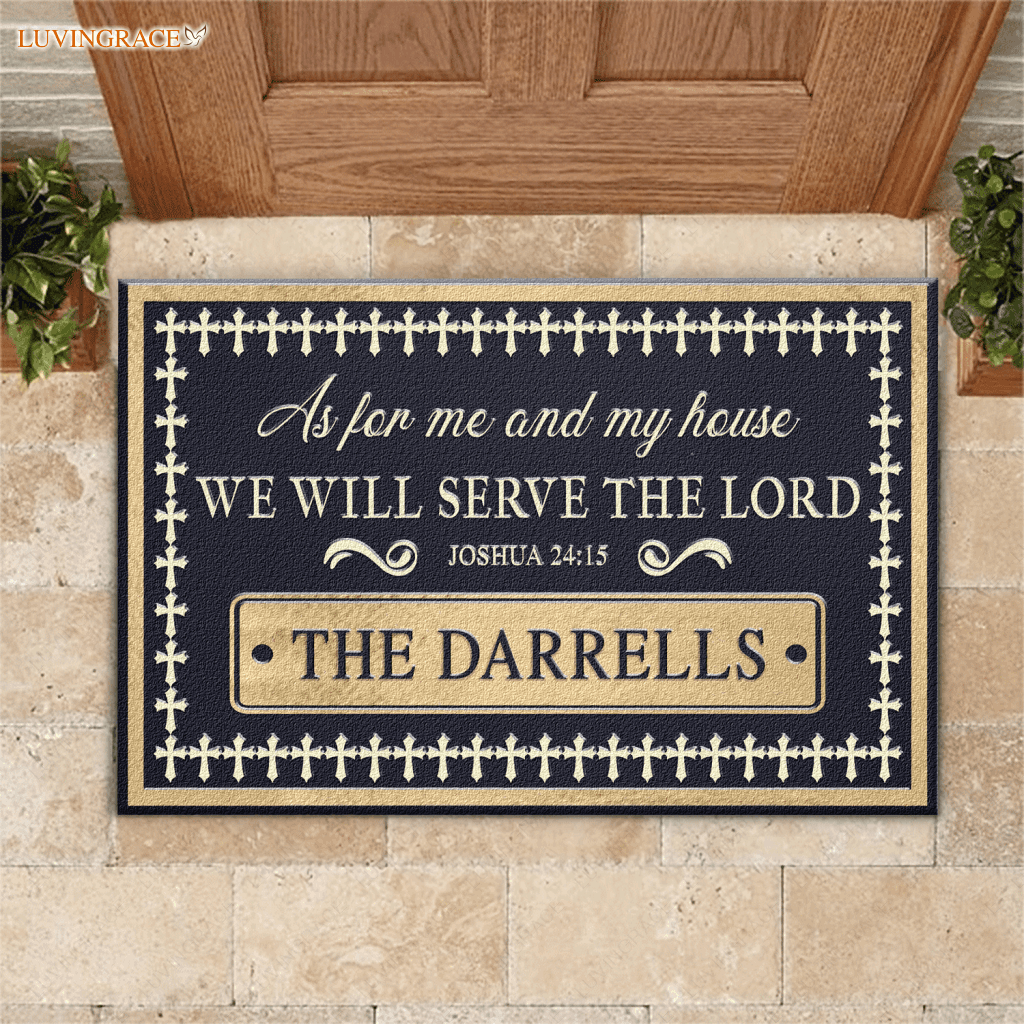 Personalized Home Decor Doormat We Will Serve The Lord