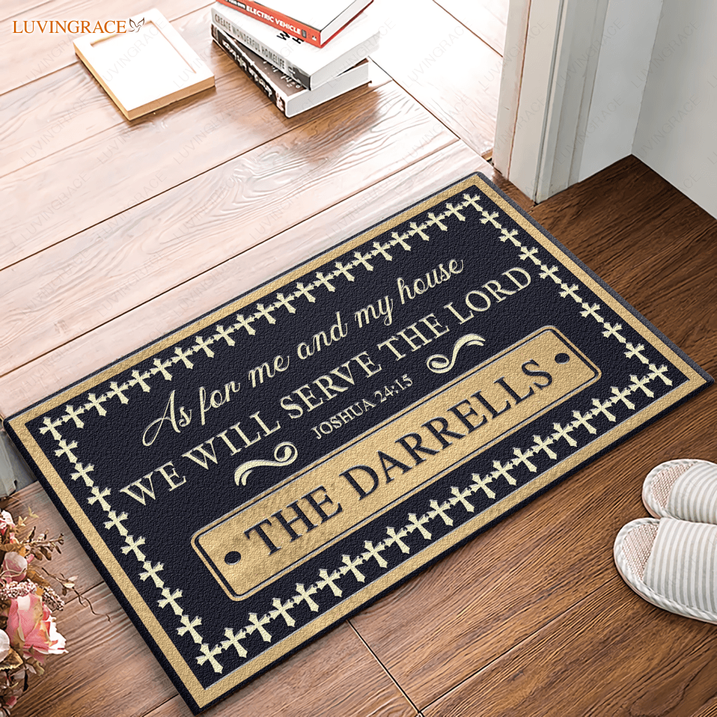 Personalized Home Decor Doormat We Will Serve The Lord