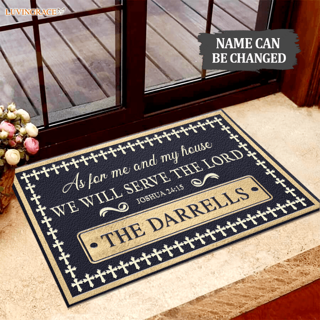 Personalized Home Decor Doormat We Will Serve The Lord