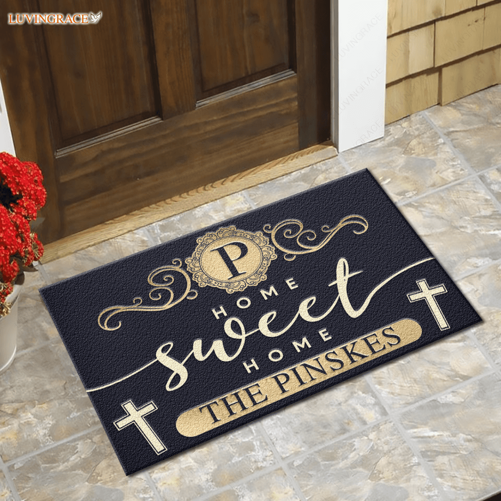 Personalized Home Sweet Elegant Family Doormat