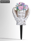 Personalized Hydrangea Vase Wings Plaque Stake