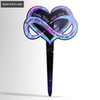 Personalized Infinity Hologram Heart Memorial Plaque Stake