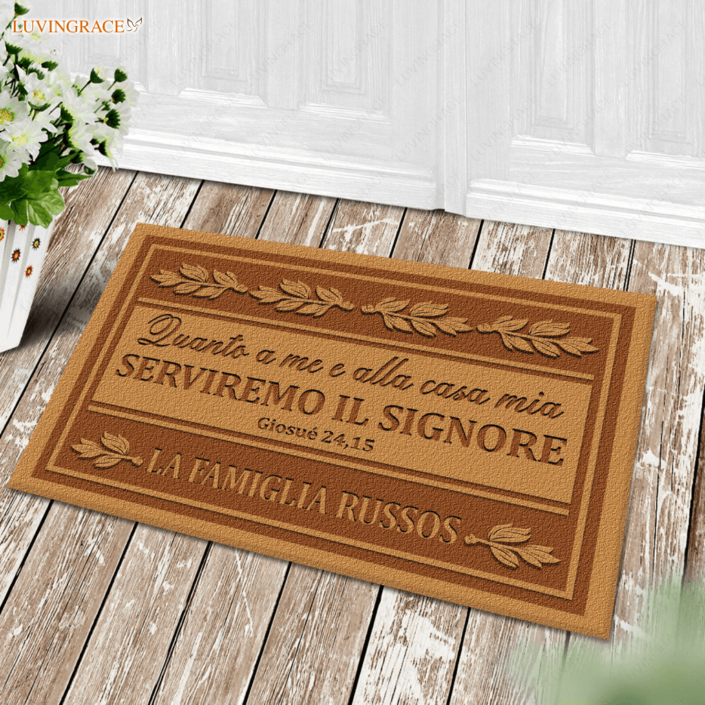 Personalized Italian As For Me And My House Doormat