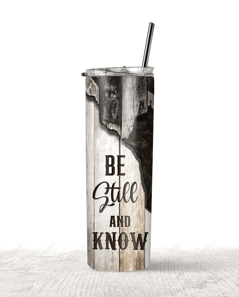 Personalized Jesus Lion Face Be Still Skinny Tumbler