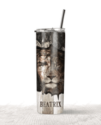 Personalized Jesus Lion Face Be Still Skinny Tumbler