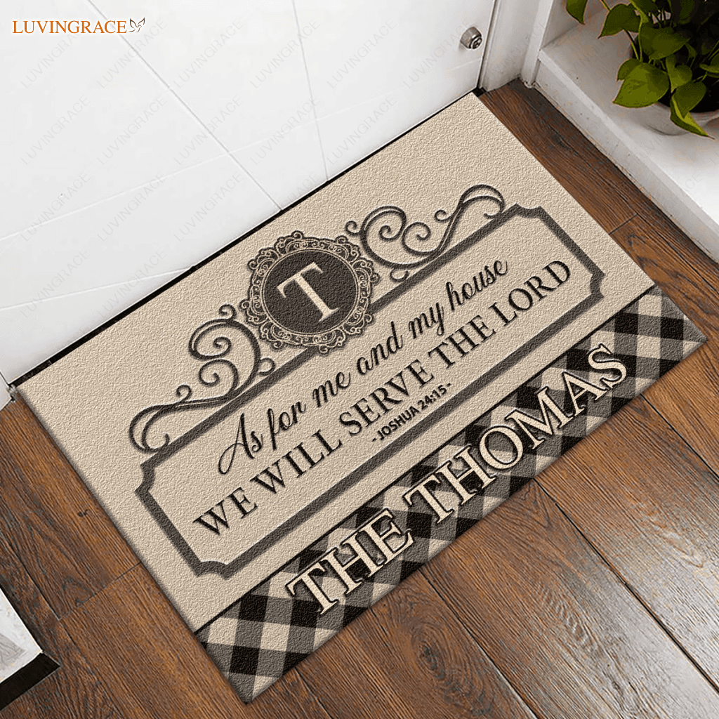 Personalized Kraft Template Serve The Lord Doormat