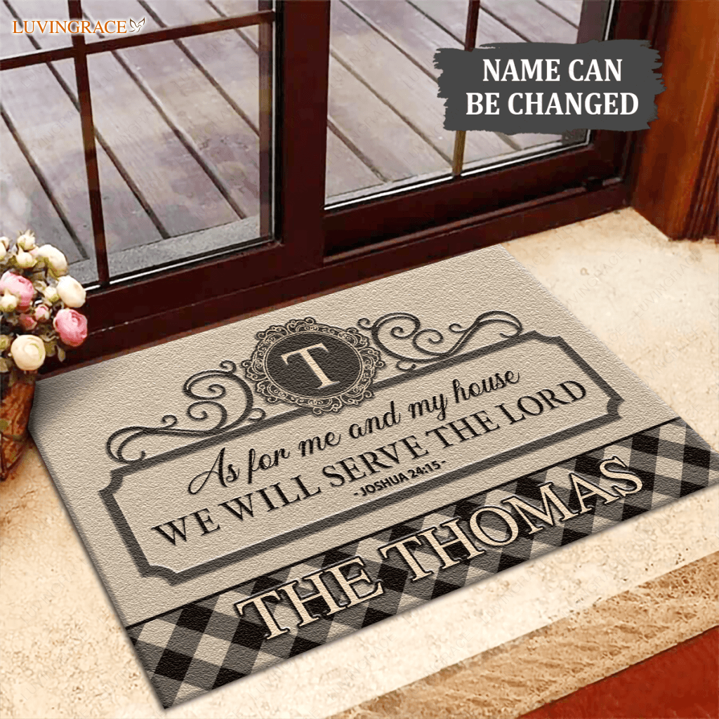 Personalized Kraft Template Serve The Lord Doormat