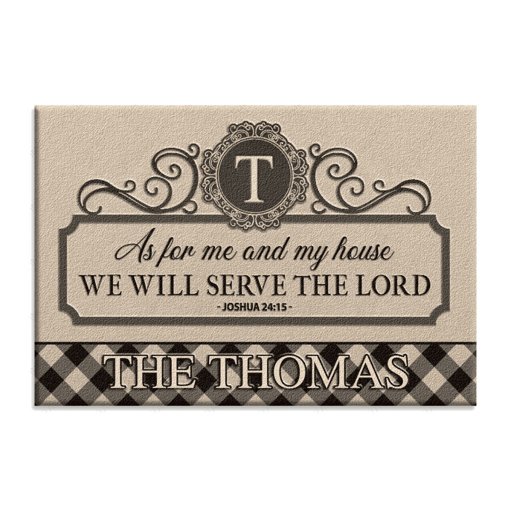 Personalized Kraft Template Serve The Lord Doormat