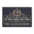 Personalized Luxury Monogram Template Design Serve The Lord Doormat
