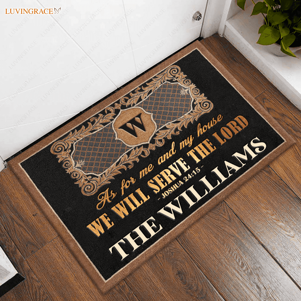 Personalized Luxury Serve The Lord Monogrammed Doormat