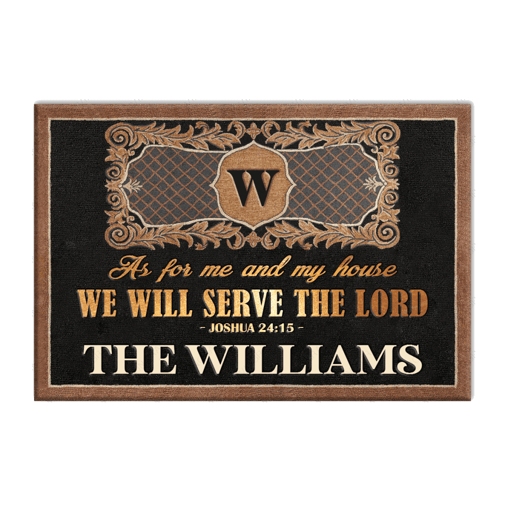 Personalized Luxury Serve The Lord Monogrammed Doormat