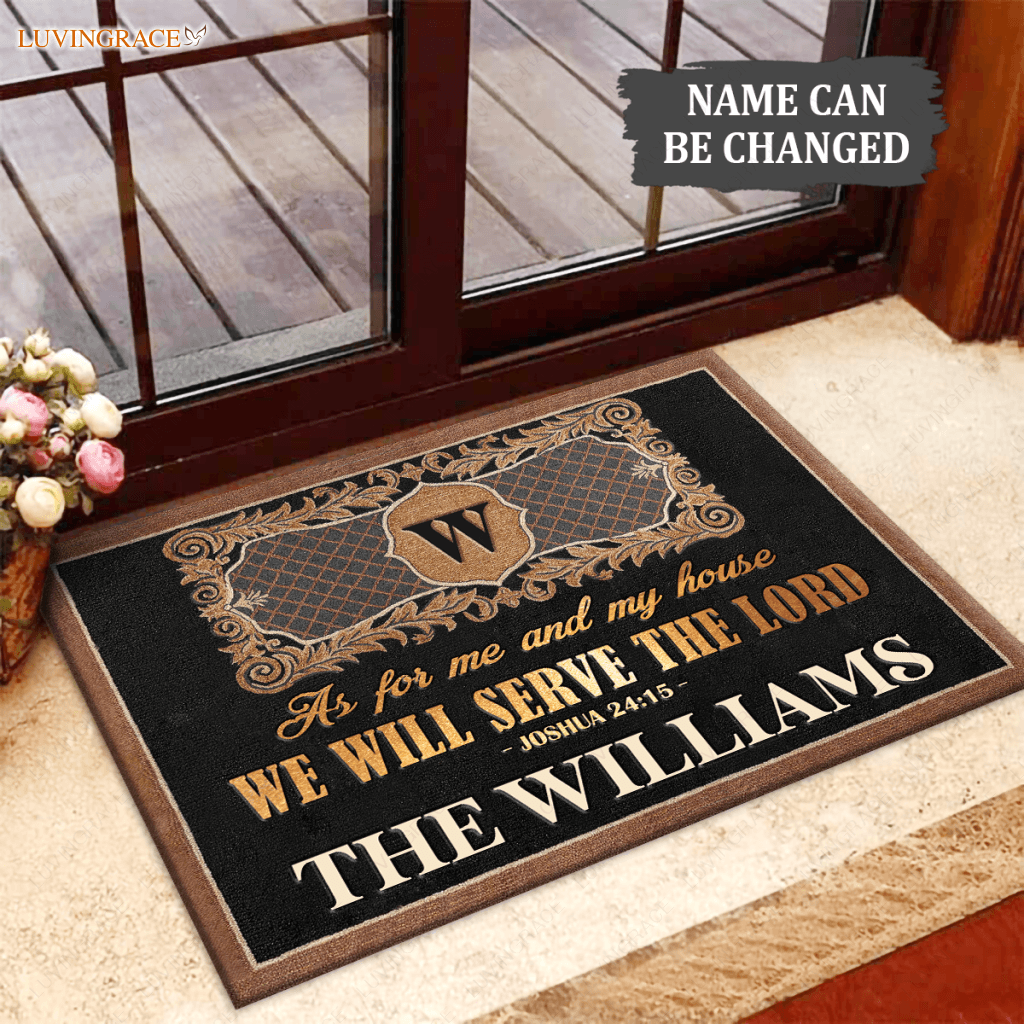 Personalized Luxury Serve The Lord Monogrammed Doormat