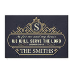 Personalized Monogram Design Elements Serve The Lord Doormat