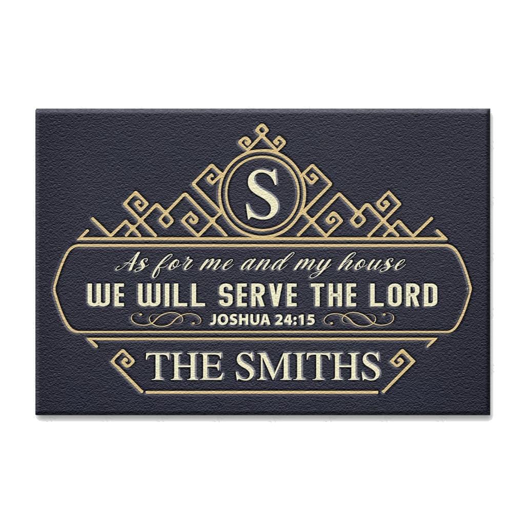 Personalized Monogram Design Elements Serve The Lord Doormat