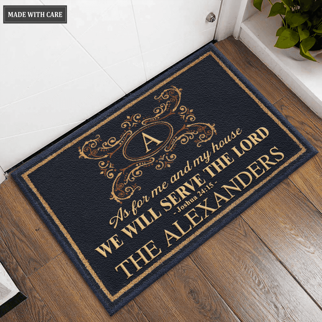 Personalized Monogram Initial Serve The Lord Doormat