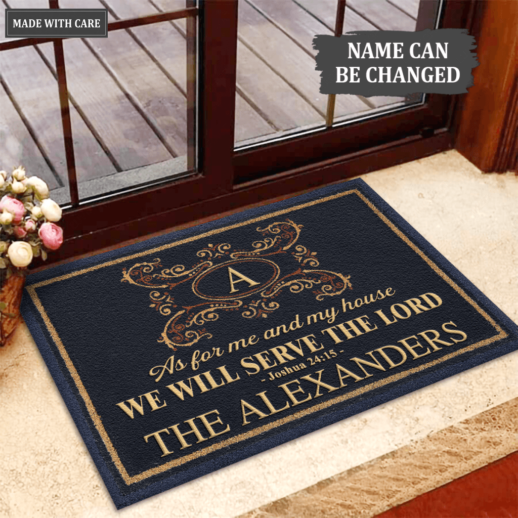 Personalized Monogram Initial Serve The Lord Doormat