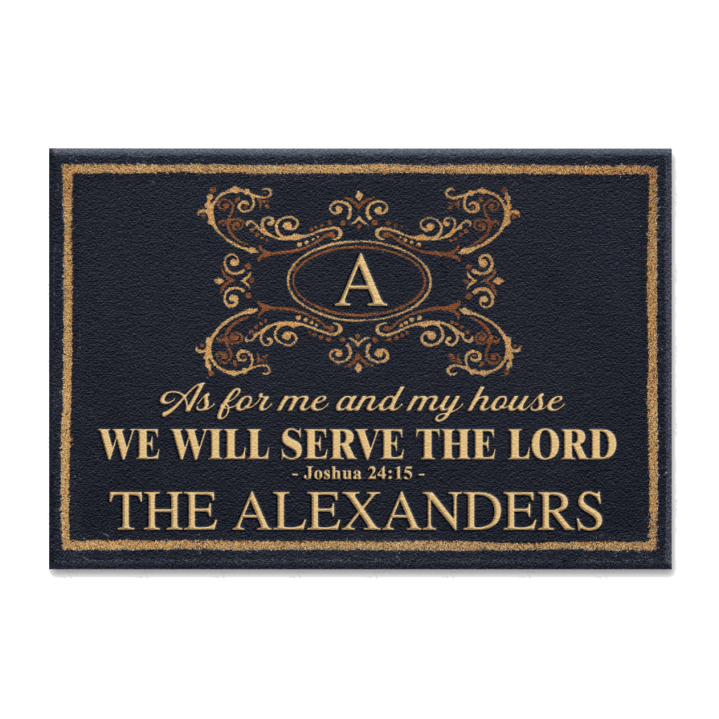 Personalized Monogram Initial Serve The Lord Doormat
