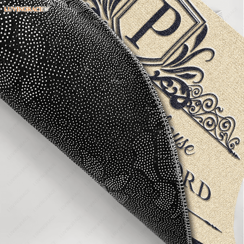 Personalized Monogram Luxury Serve The Lord Navy And Tan Doormat