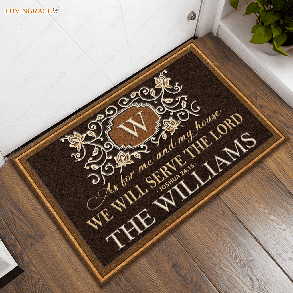 Personalized Monogrammed Doormat As For Me And My House We Will Serve The Lord