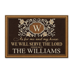 Personalized Monogrammed Doormat As For Me And My House We Will Serve The Lord