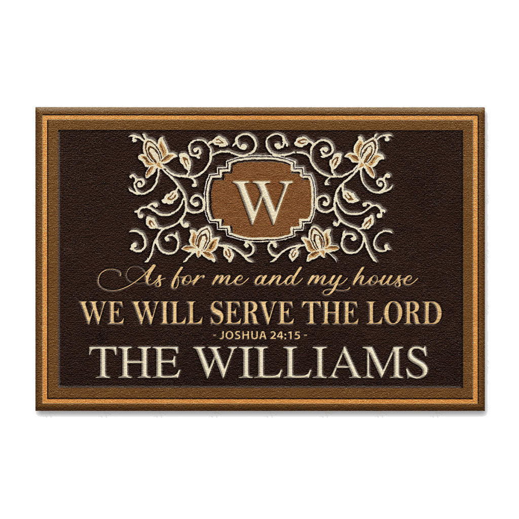 Personalized Monogrammed Doormat As For Me And My House We Will Serve The Lord