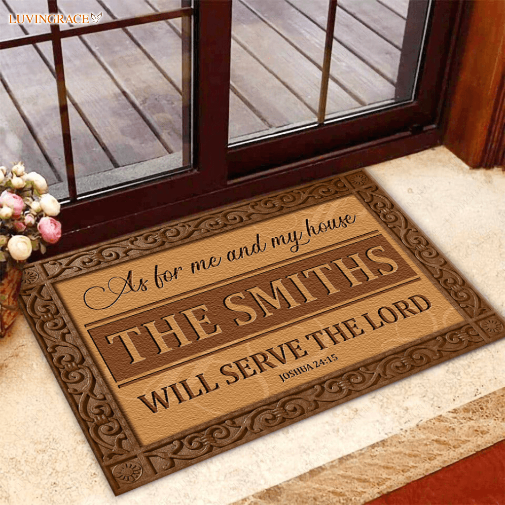 Personalized My House Serve The Lord Doormat
