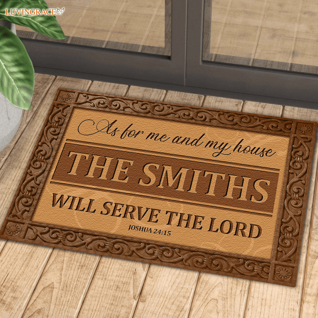 Personalized My House Serve The Lord Doormat