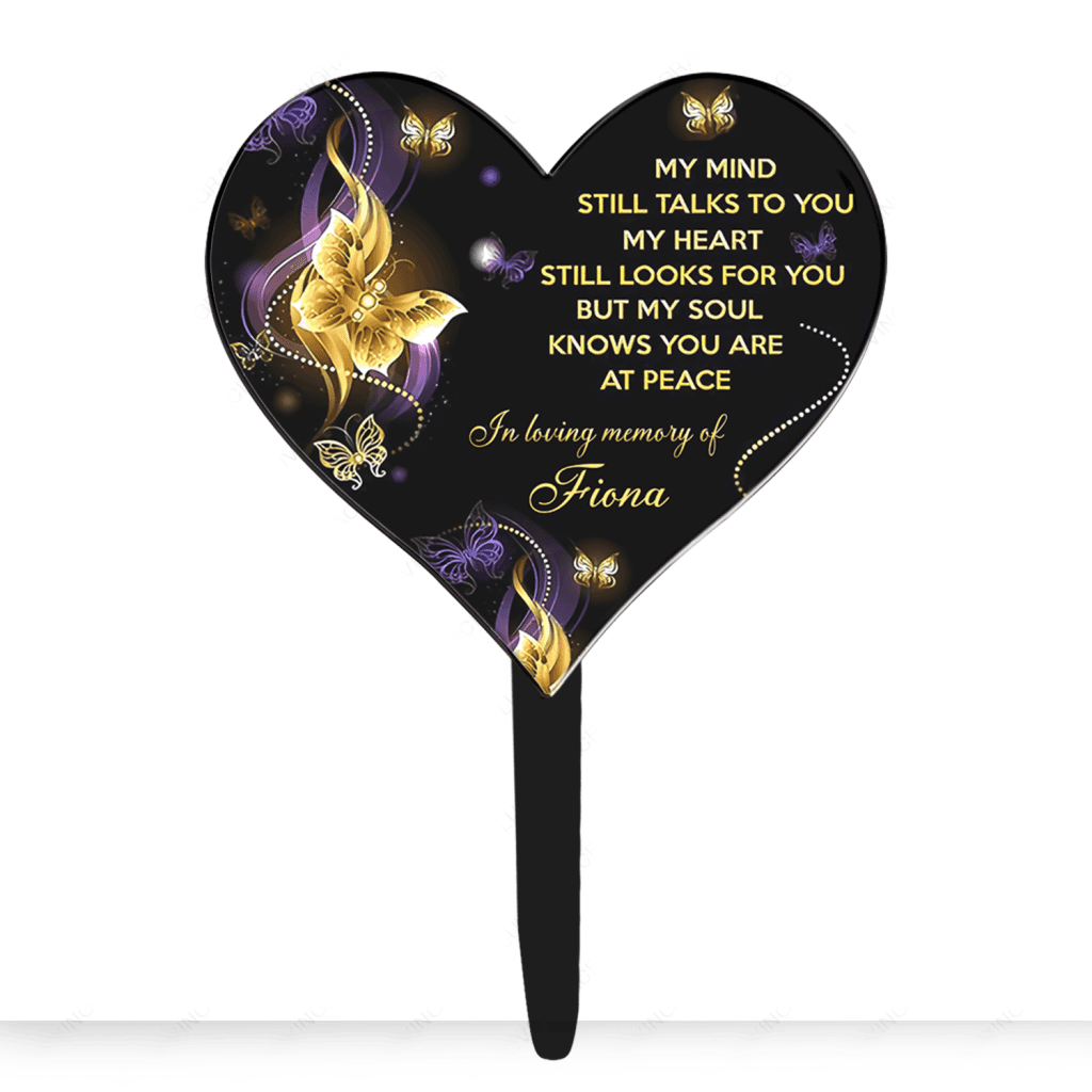 Personalized My Mind Heart Plaque Stake
