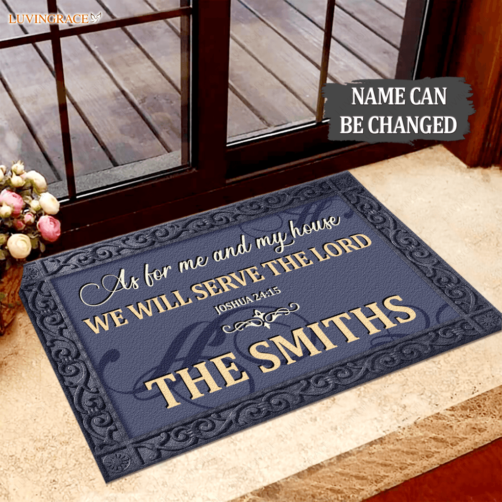 Personalized Navy Family Doormat