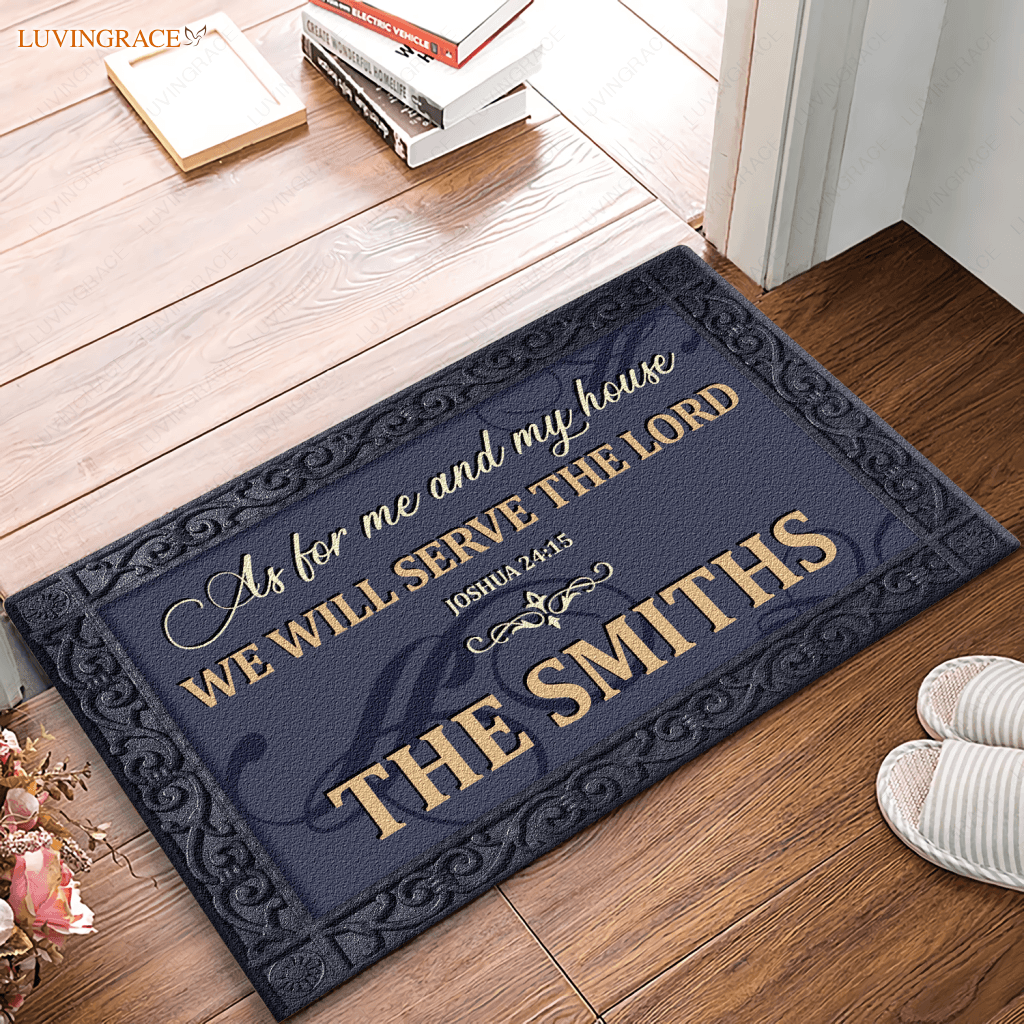Personalized Navy Family Doormat
