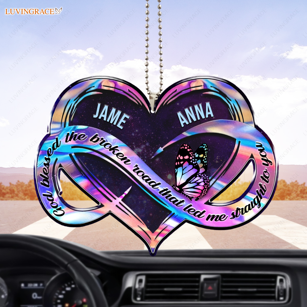 Personalized New Hologram Infinity Heart God Blessed Ornament