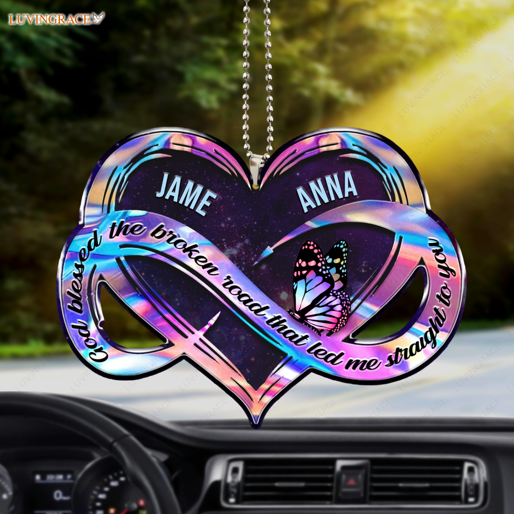 Personalized New Hologram Infinity Heart God Blessed Ornament
