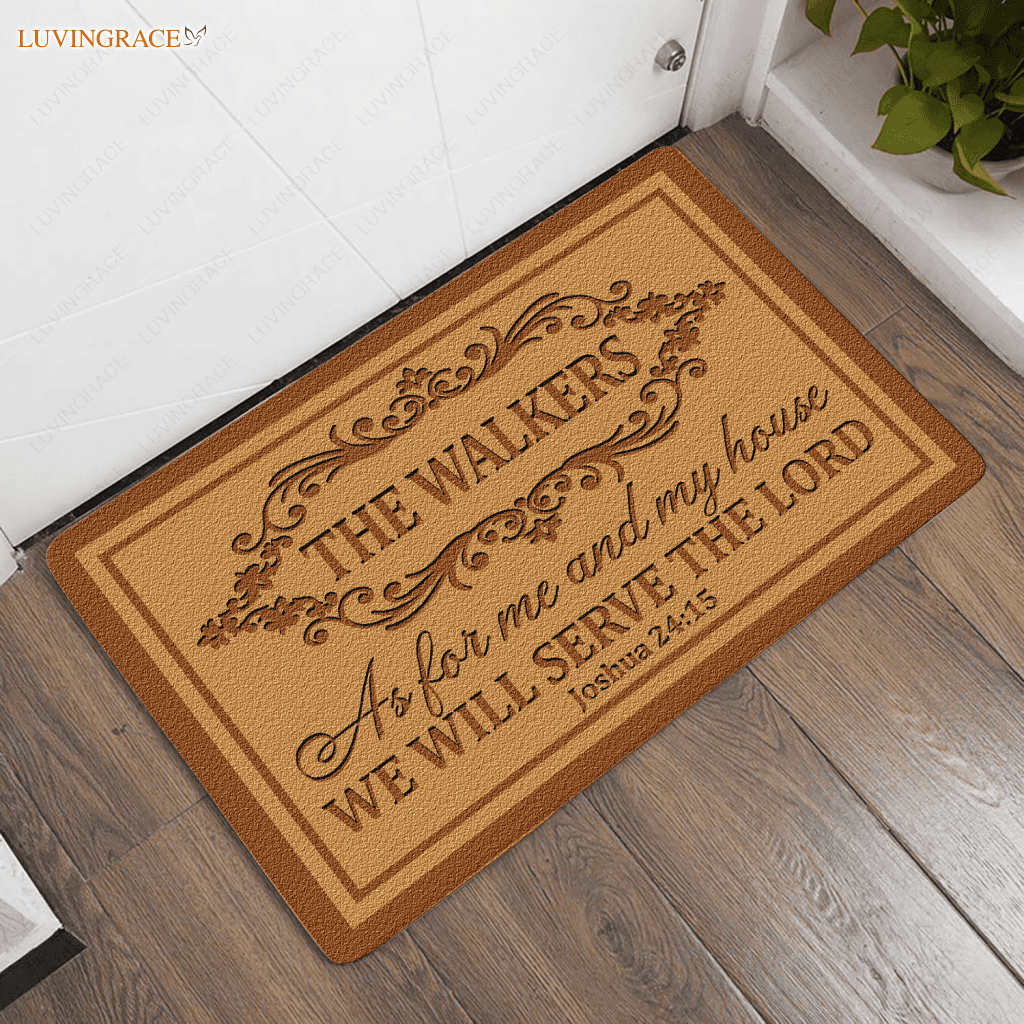 Personalized Our Family Serve Lord Doormat