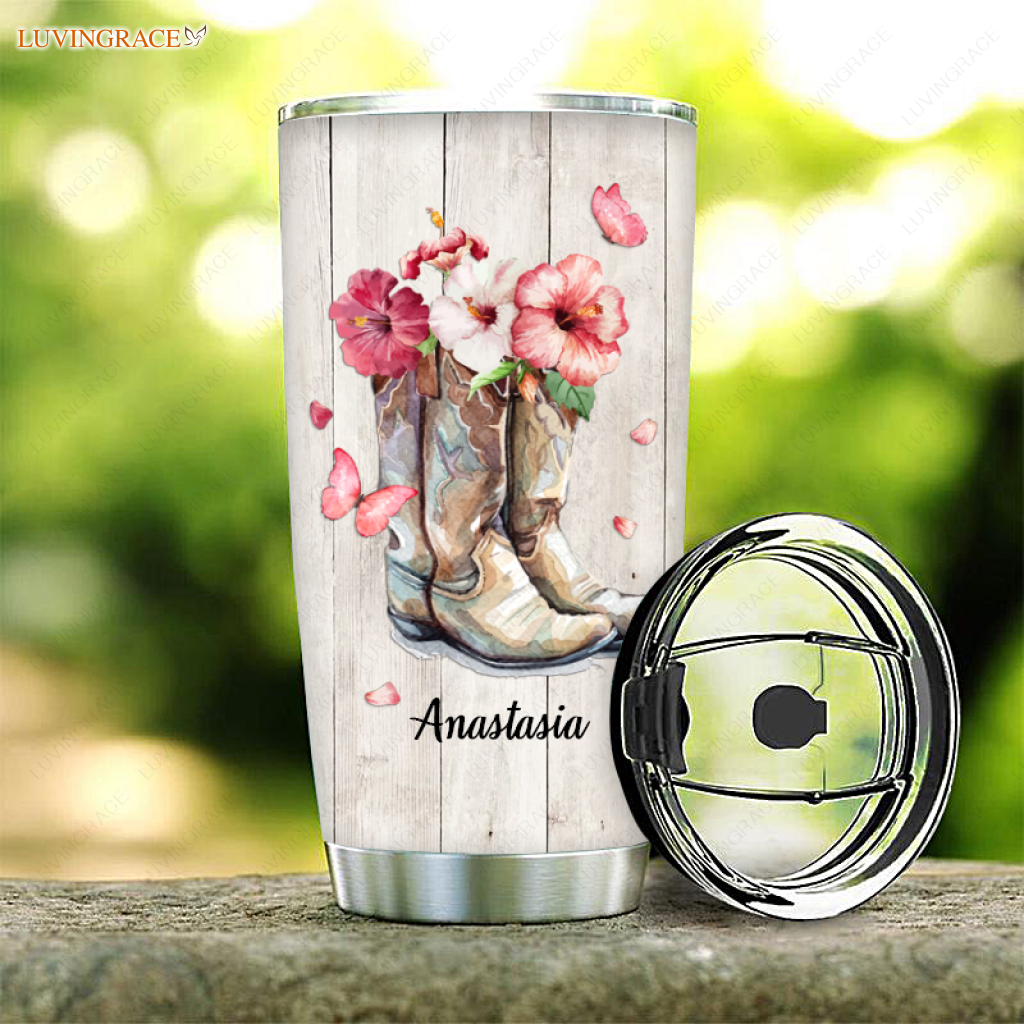Personalized Pink Boots Glory In The Air Customized Tumbler Tumbler