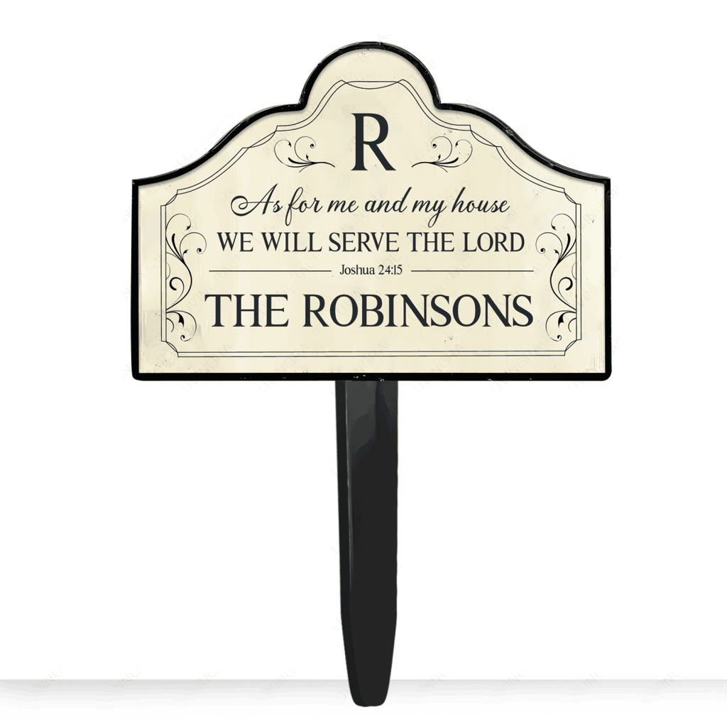 Personalized Plaque Stake Family Serve The Lord