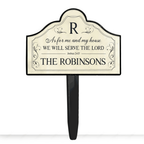 Personalized Plaque Stake Family Serve The Lord