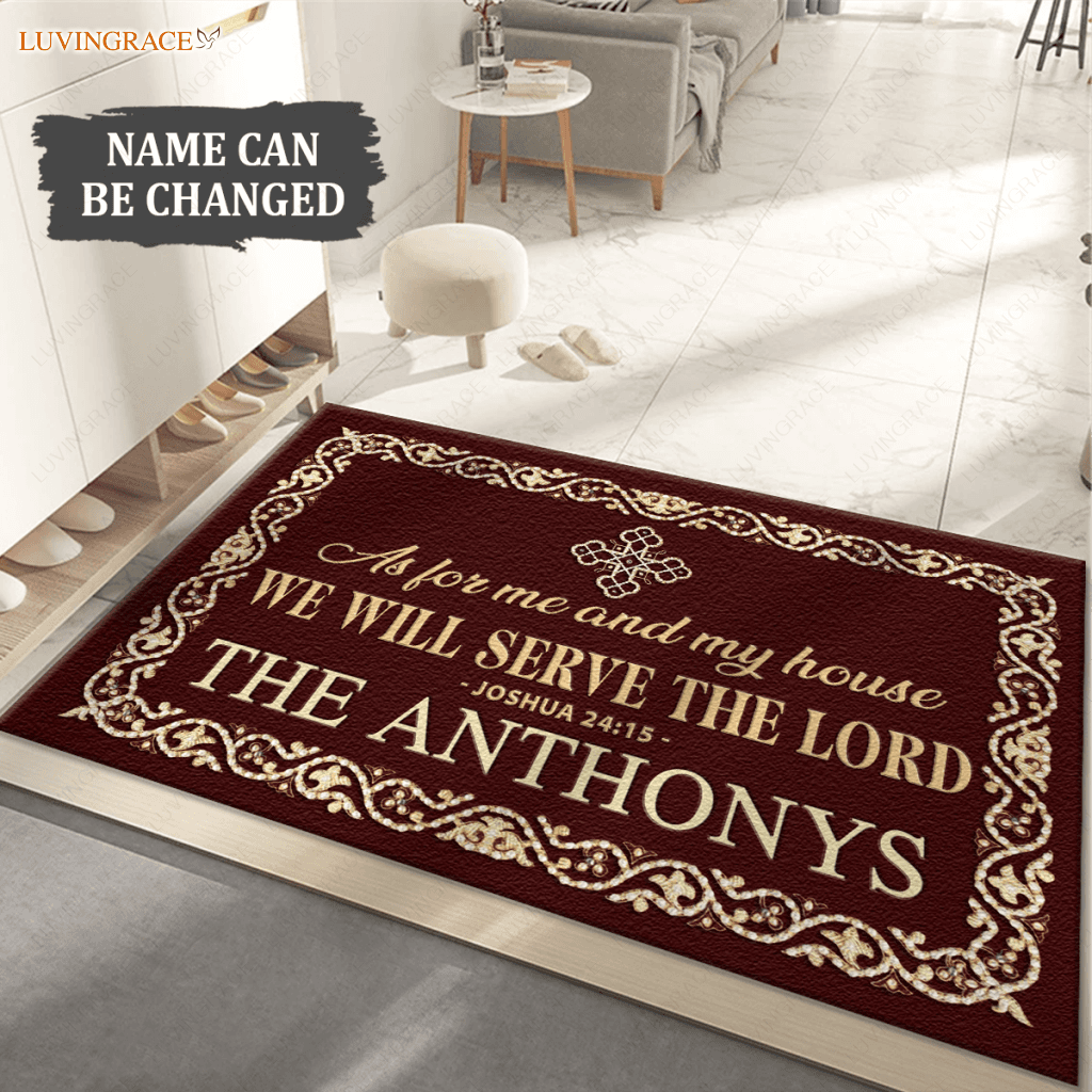 Personalized Religious Doormat Serve The Lord