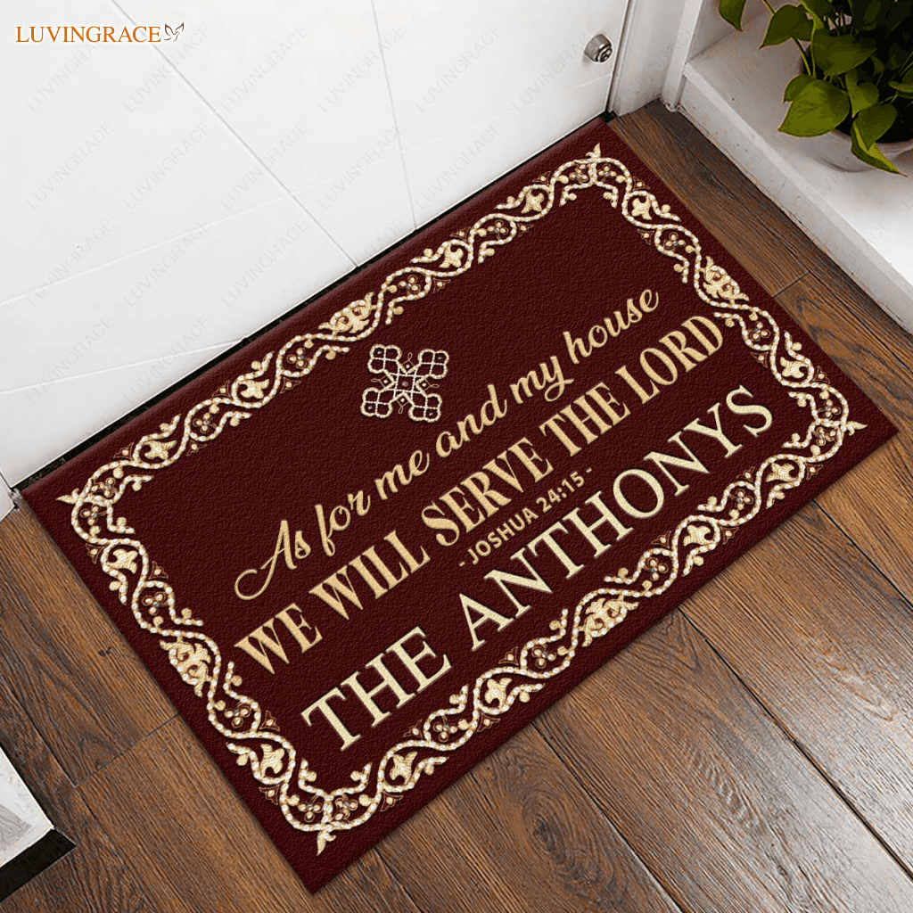 Personalized Religious Doormat Serve The Lord
