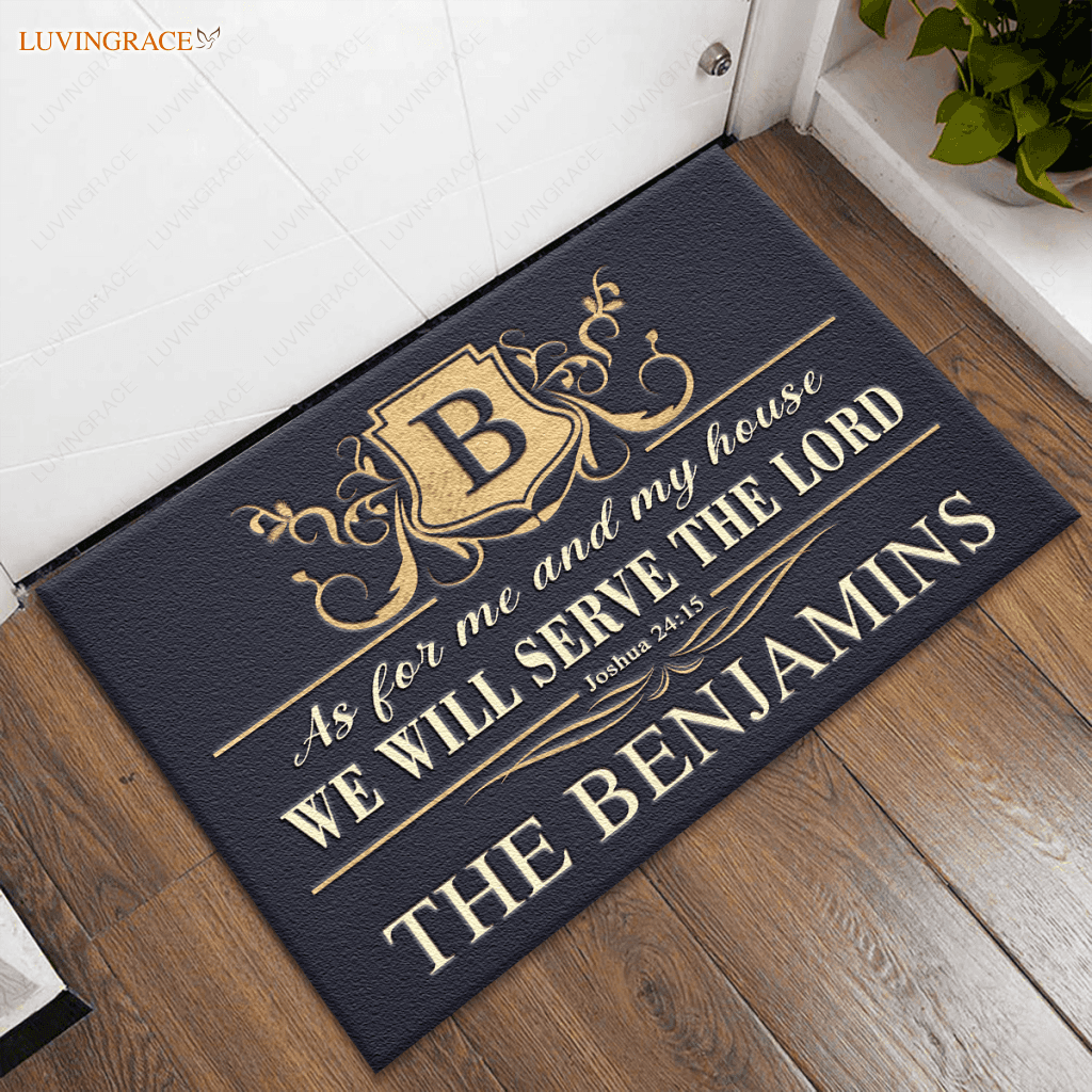 Personalized Royal Luxury Premium Template Serve The Lord Elegant Doormat
