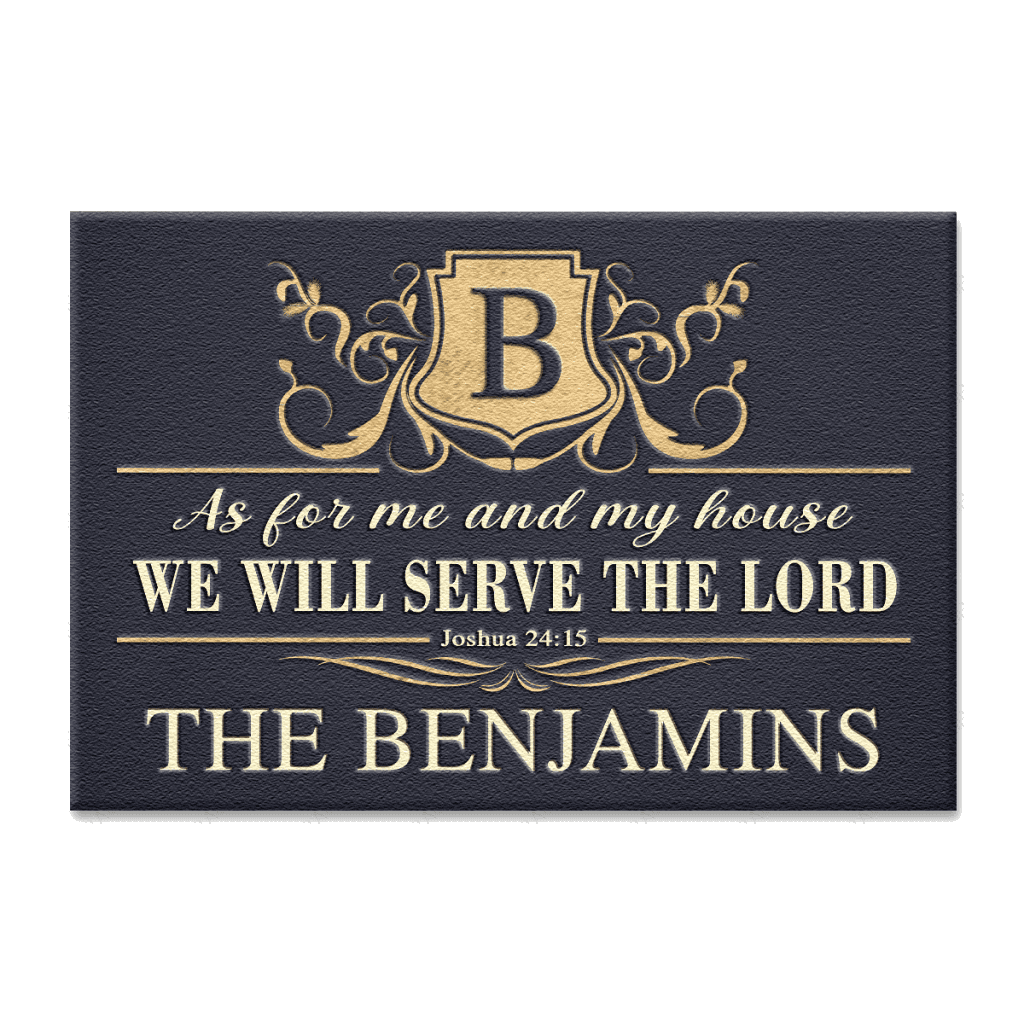 Personalized Royal Luxury Premium Template Serve The Lord Elegant Doormat