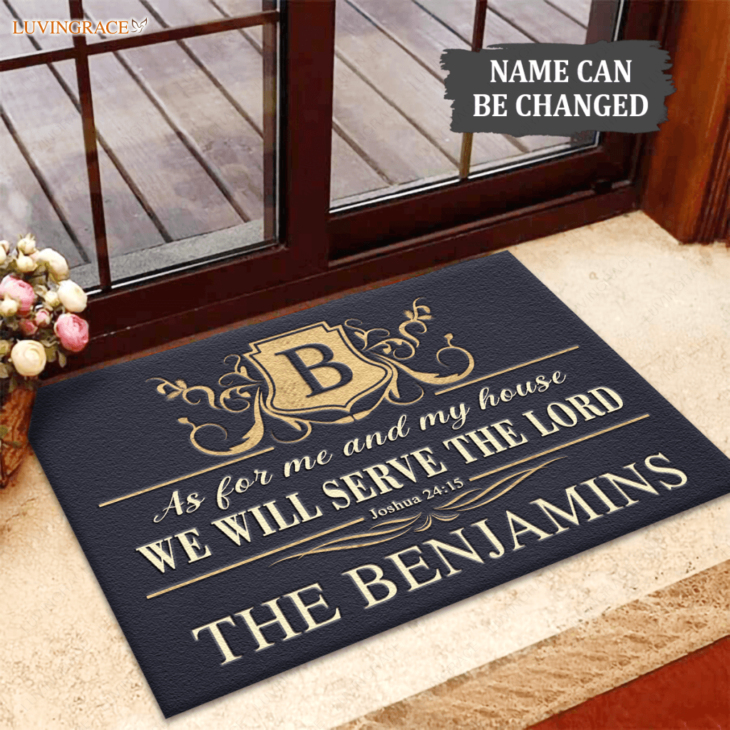 Personalized Royal Luxury Premium Template Serve The Lord Elegant Doormat