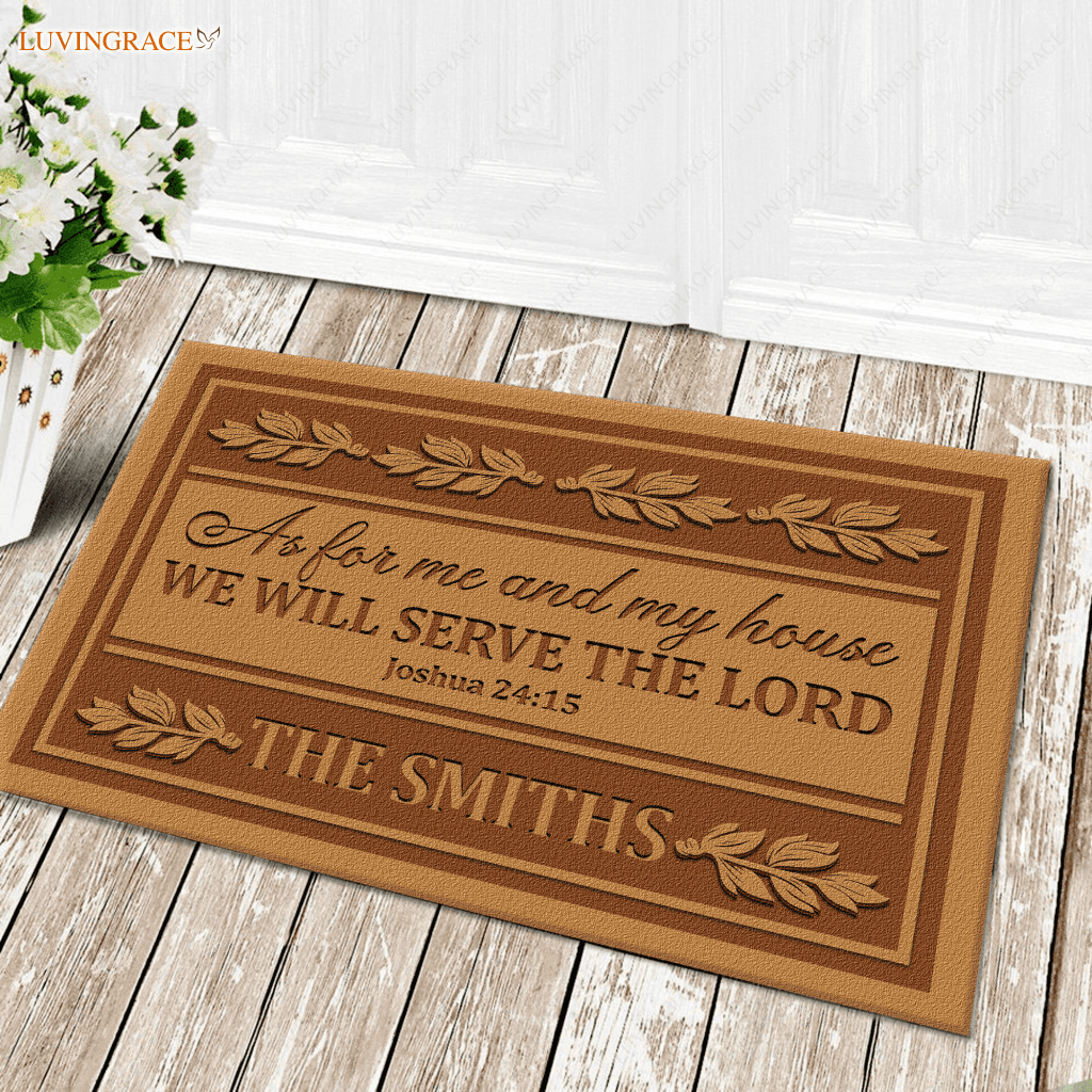 Personalized Serve The Lord Doormat