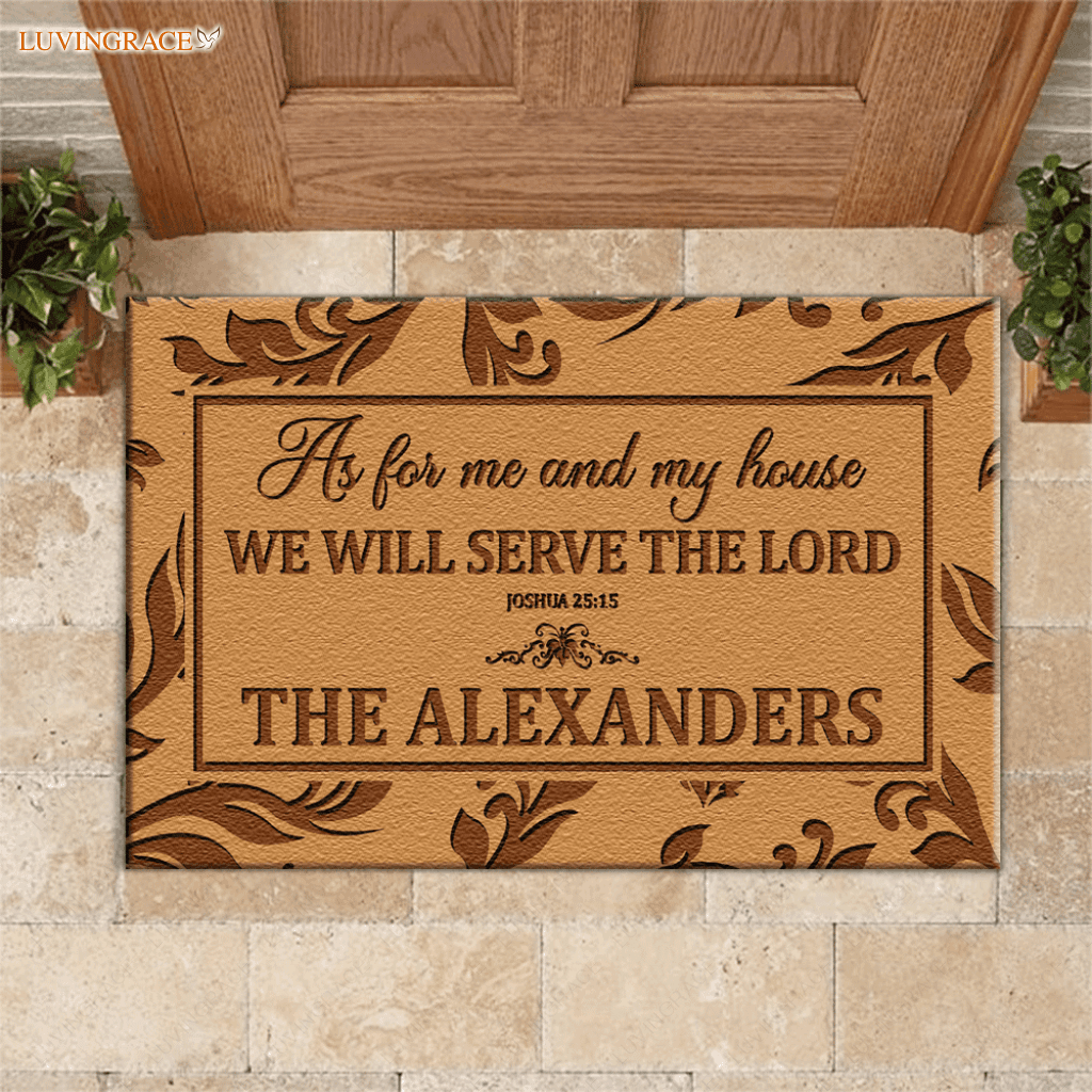 Personalized Serve The Lord Elegant Modern Doormat