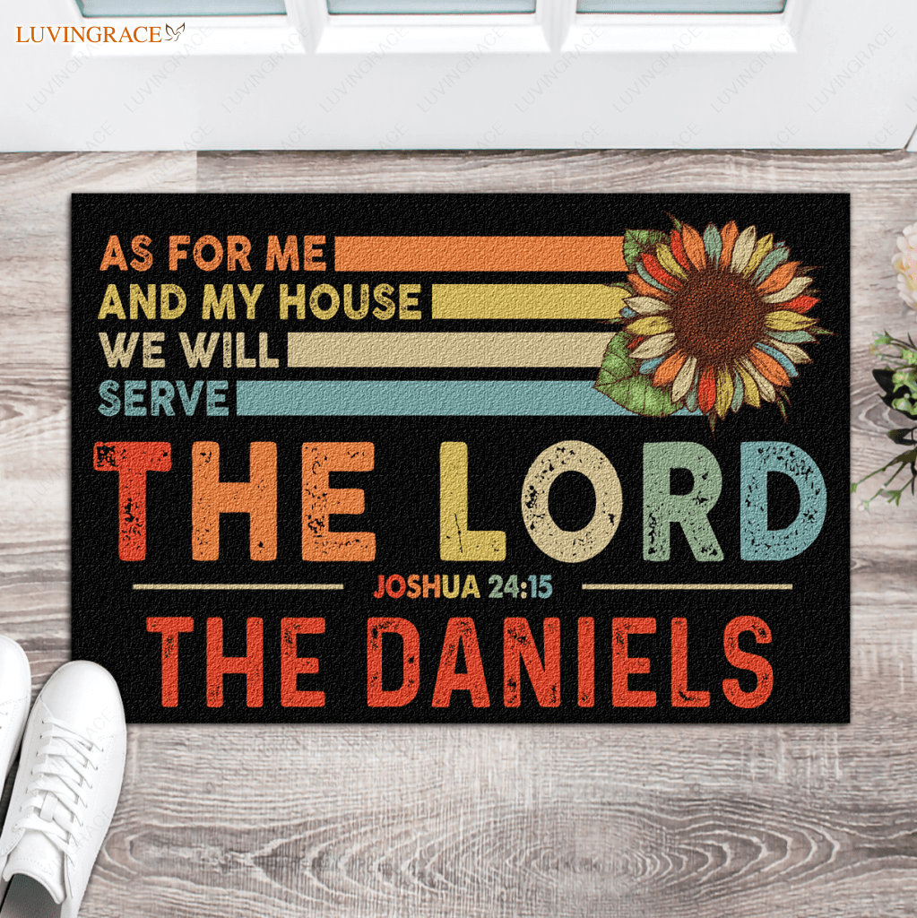 Personalized Sunflower As For Me And My House Doormat