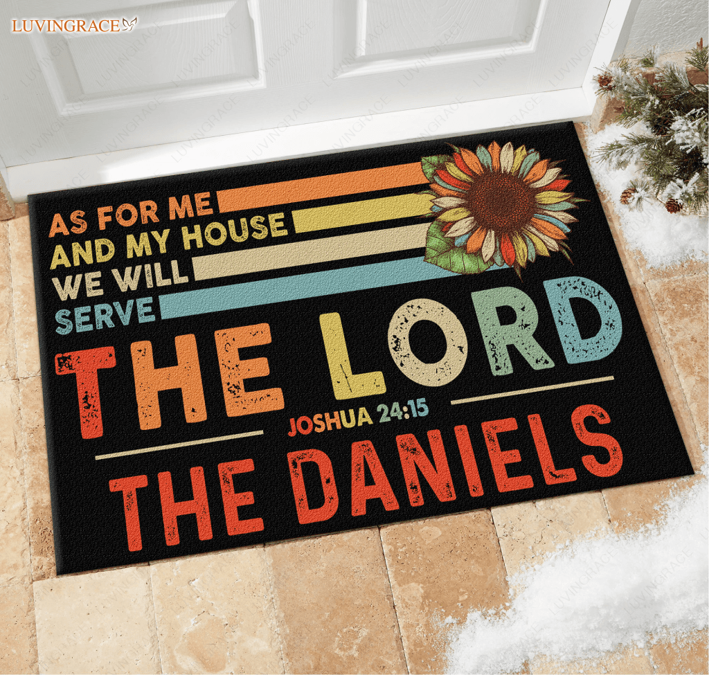 Personalized Sunflower As For Me And My House Doormat