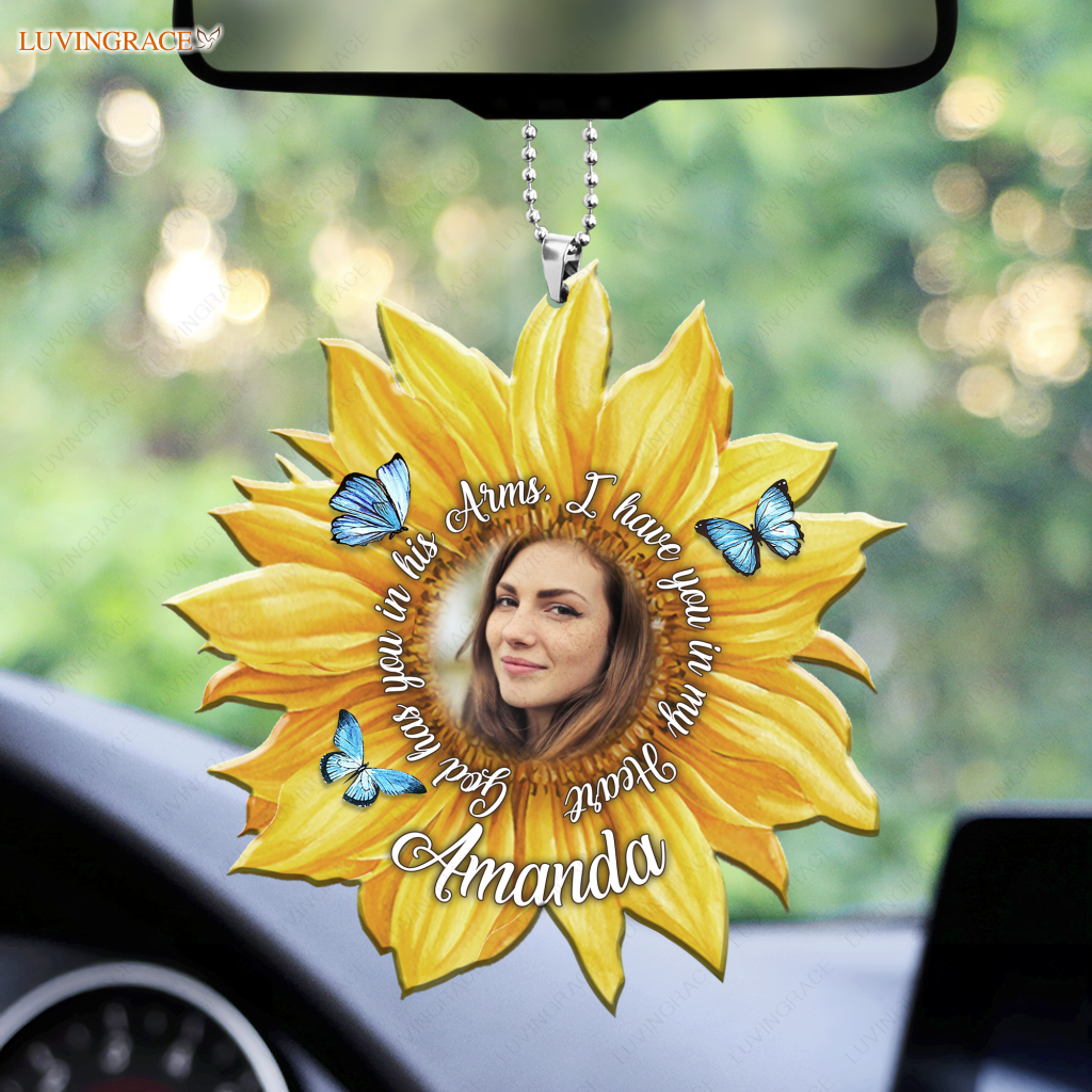 Personalized Sunflower God Has You In His Arms Ornament