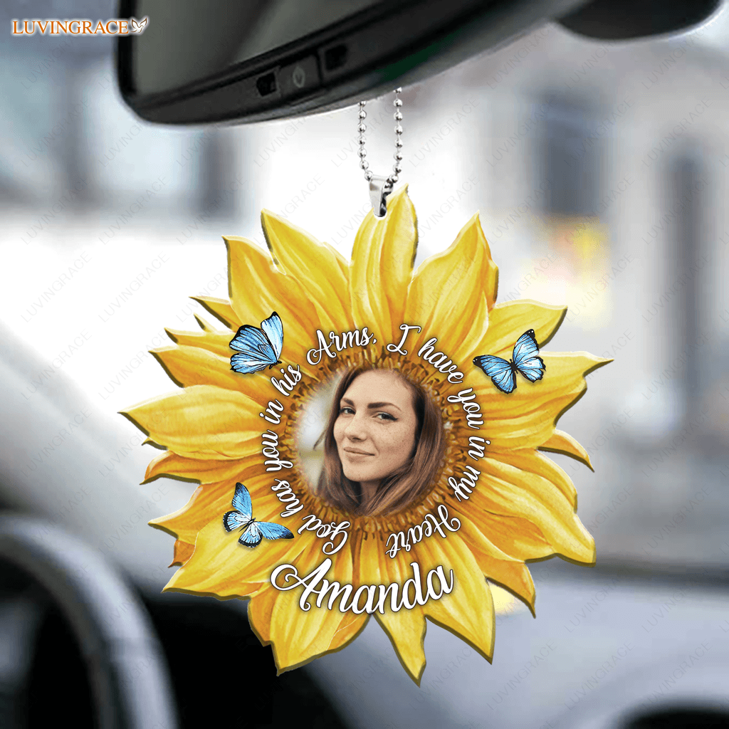 Personalized Sunflower God Has You In His Arms Ornament