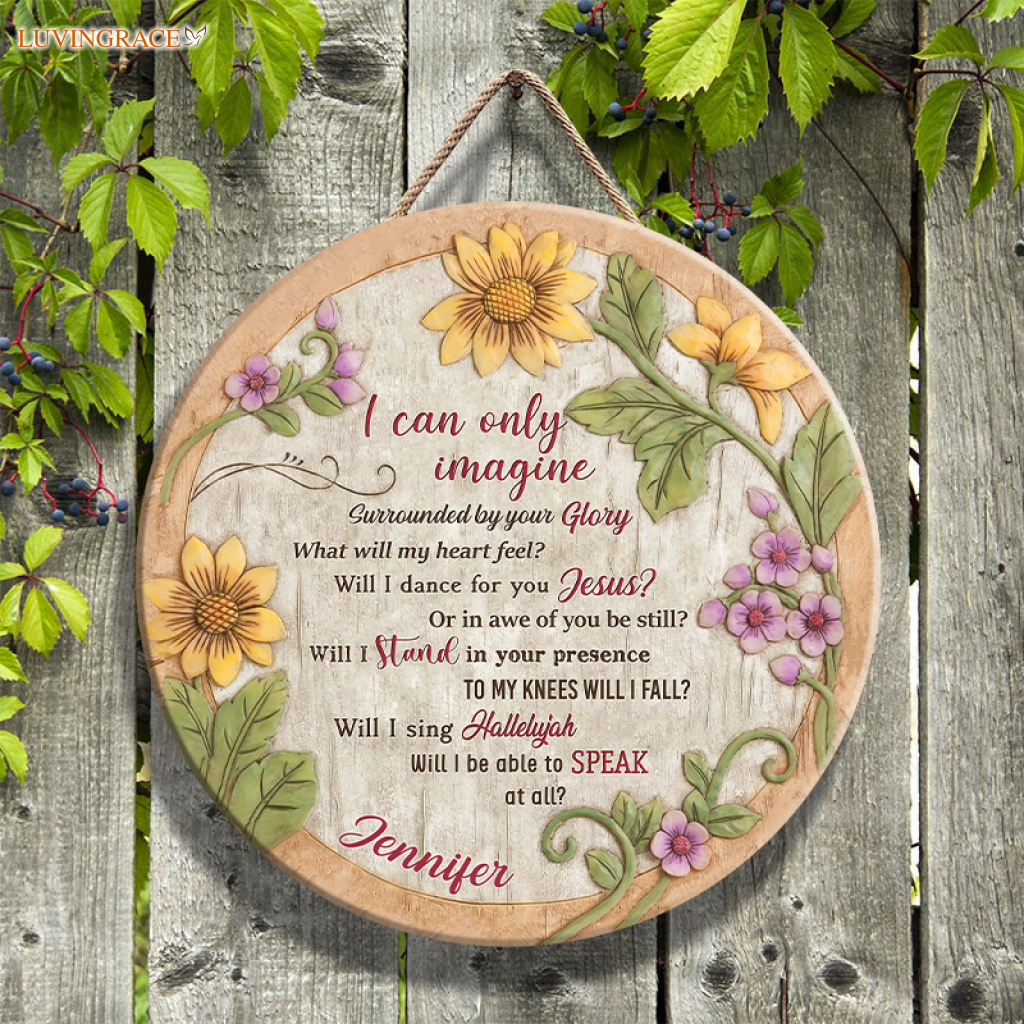 Personalized Sunflower Of Glory Wood Circle Sign