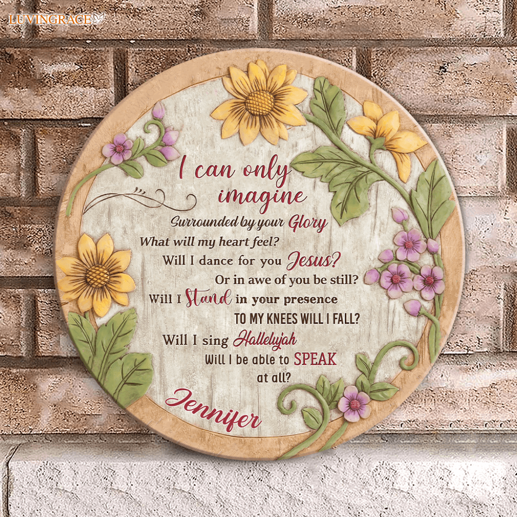 Personalized Sunflower Of Glory Wood Circle Sign