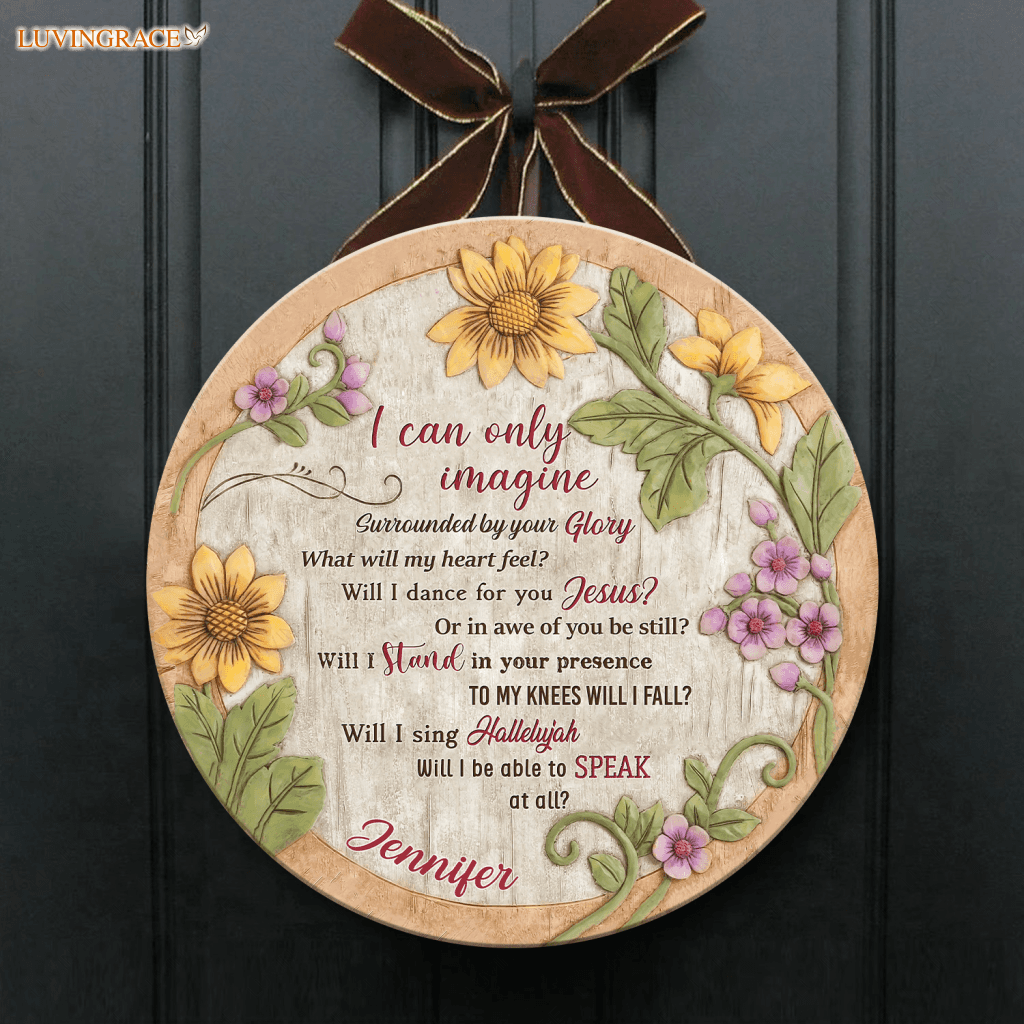 Personalized Sunflower Of Glory Wood Circle Sign